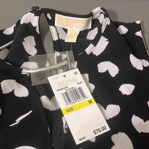 Nwt‎ Michael Kors Black And White Blouse Size M - Picture 6 of 7